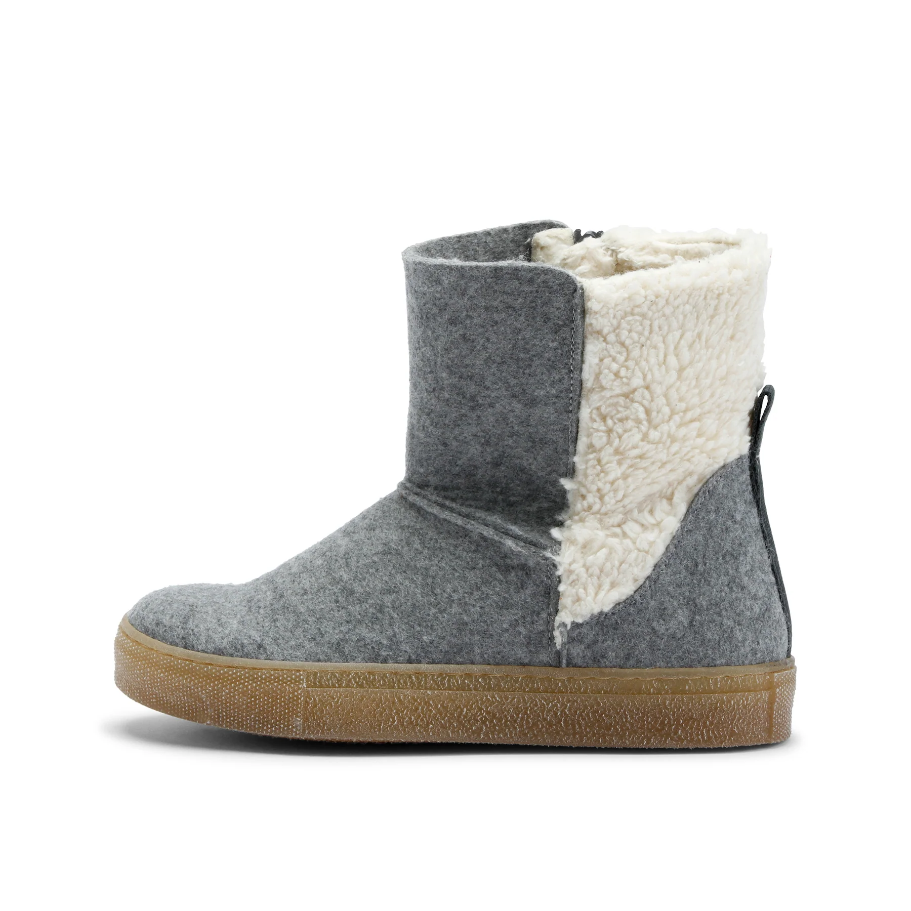 Grand Step Shoes Winter Boots Nicki Wool Bootie (lined, comfortable) - light grey ladies