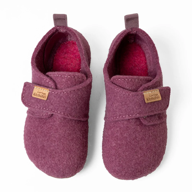 Living Kitzbühel Slippers Franzi Felt Solid Colour Kids Iris/Pink Toddler Girls (23-30)