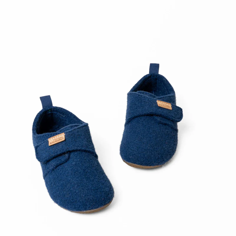 Living Kitzbühel Slippers Franzi Felt Solid Colour Kids Sapphire Blue Toddlers (23-30)