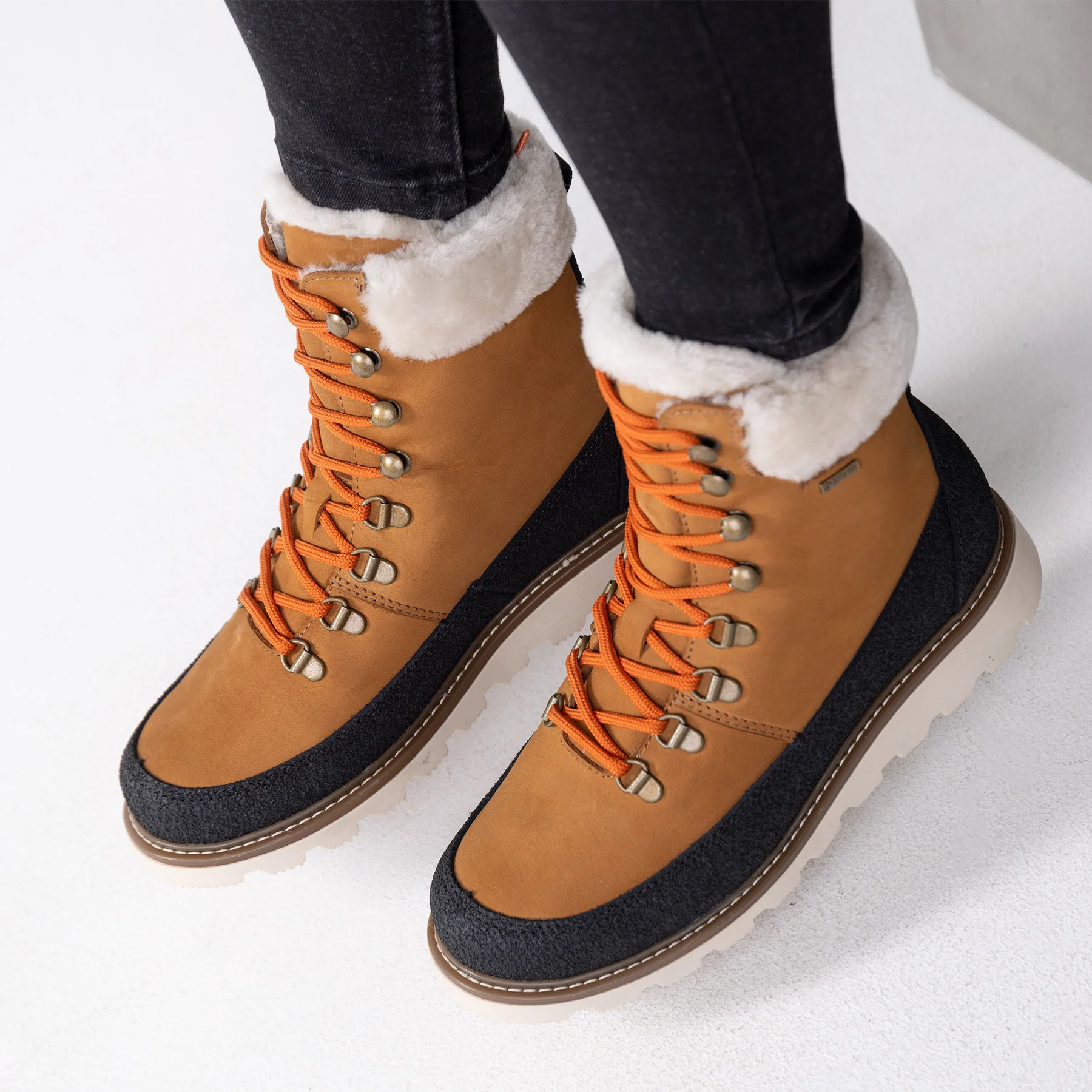 Pomar Winter Boots PÄIVI GTX (Nubuck leather, waterproof, extremely warm, lined with lambswool) tan brown ladies