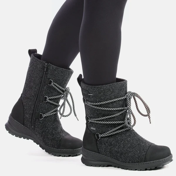 Pomar Winter Boots Koli GTX (Felt Boots, Waterproof, Wide, Extremely Warm) Granite Grey Ladies