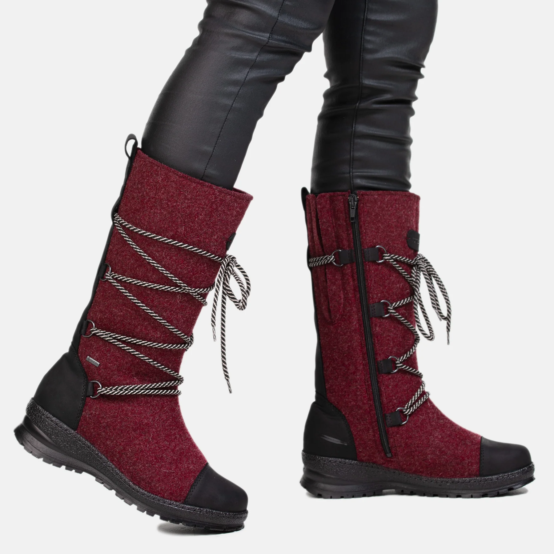 Pomar Winter Boots Saana GTX (Felt Boots, Waterproof, Wide, Extremely Warm) Red Ladies