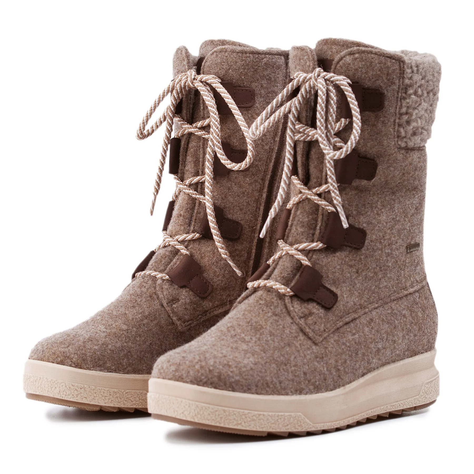 Pomar Winter Boots Reki GTX (Felt Boots, Waterproof, Wide, Extremely Warm) Sand Brown Ladies
