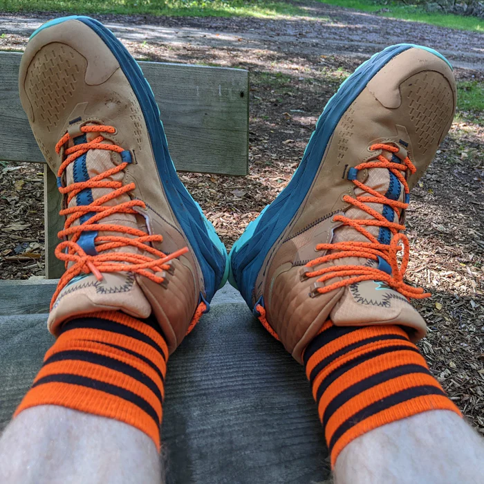 Wrightsock Everyday Hiking Sock Crew Eco Explore (Anti-Blister Sock) black/orange - 1 pair