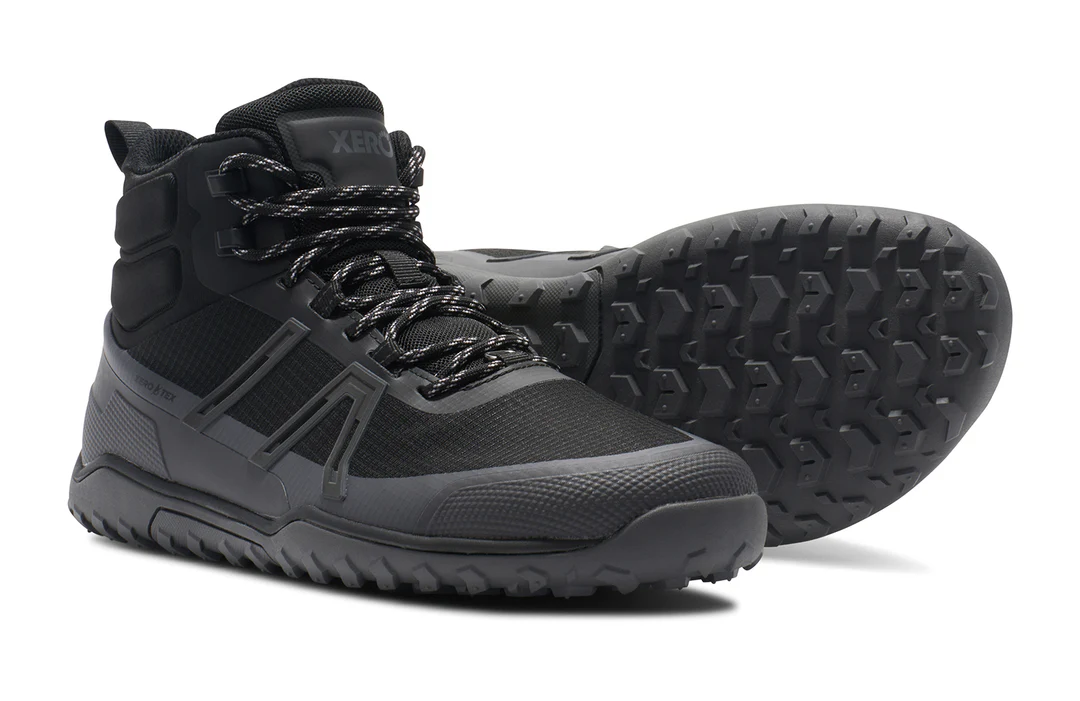 Xero Shoes Minimal Hiking Shoes Scrambler Trail Mid WP (waterproof, very lightweight) black men's