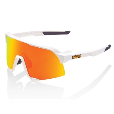 100% Sport Sunglasses S3 HiPER Mirror Lens white/orange - 1 pair of glasses with hard case
