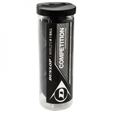 Dunlop Squashball Competition (1 yellow dot, slow speed) Can - 3 balls