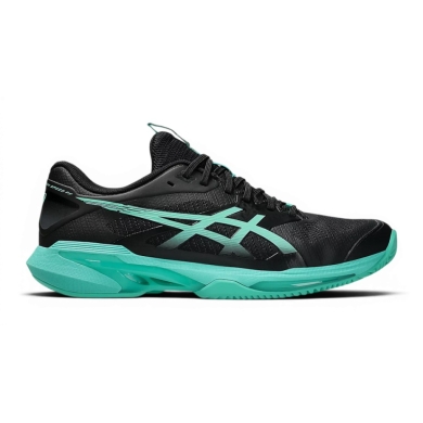 Asics Tennis Shoes Solution Speed FF 4 Clay/Sand Court/Lightweight Black/Green Men's