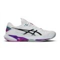 Asics Tennis Shoes Solution Speed FF 4 Clay/Sand Court/Lightweight White/Purple Men's