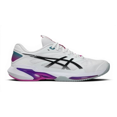 Asics Tennis Shoes Solution Speed FF 4 Clay/Sand Court/Lightweight White/Purple Men's
