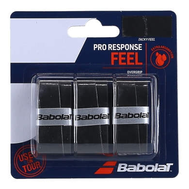 Babolat Overgrip Pro Response (high moisture absorption) 0.45mm black pack of 3