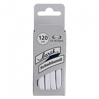 Barth Shoelaces Stylish slim flat white 120cm