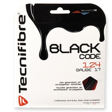 Stringing with Tecnifibre Black Code tennis string black