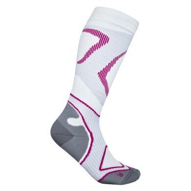 Bauerfeind Compression Sock Run Performance Compression white/pink Ladies - 1 Pair