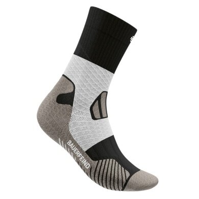 Bauerfeind Sportsock Trail Run Mid Cut (Compression Sock) black/white/grey Men - 1 Pair