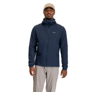 Bergans Holo Insulated Hooded Hiking Jacket (4-Way Stretch) navy blue men's