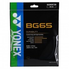 Stringing with Yonex BG65 black badminton string