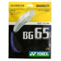 Stringing with Yonex BG65 badminton string in blue