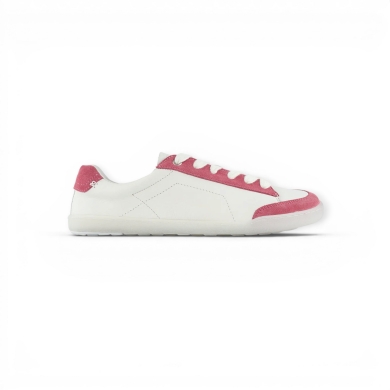 Blusun Barefoot Shoes Sneakers BLSN-500W (Smooth Leather/Suede, Flexible Sole) White/Pink Ladies