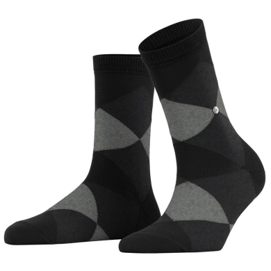 Burlington Daily Sock Bonnie (Cotton) black/grey ladies - 1 pair
