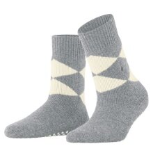 Burlington Daily Sock Cosy Argyle (Wool Blend) grey/white Ladies - 1 Pair