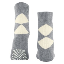 Burlington Daily Sock Cosy Argyle (Wool Blend) grey/white Ladies - 1 Pair