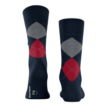Burlington Daily Sock Crew King SO (Argyle Pattern) #23 navy/red Men - 1 Pair