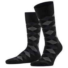 Burlington Daily Sock Danny (Cotton, Argyle Pattern) black/grey Men's - 1 Pair