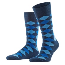 Burlington Daily Sock Danny (Cotton, Argyle Pattern) navy blue men's - 1 pair
