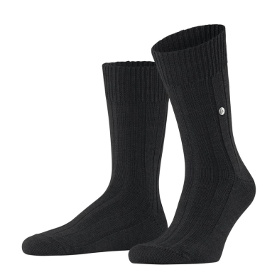Burlington Daily Sock Dover (Virgin Wool, Rib Structure) black Men's - 1 Pair