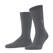 Burlington Daily Sock Dover (Virgin Wool, Rib Structure) Grey Men's - 1 Pair