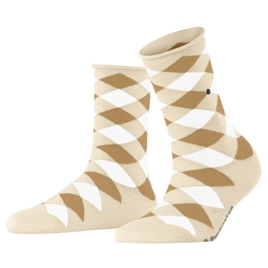Burlington Daily Sock Sandy (Cotton, Argyle Pattern) beige Ladies - 1 Pair