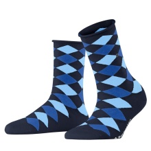 Burlington Daily Sock Sandy (Cotton, Argyle Pattern) navy blue Ladies - 1 Pair