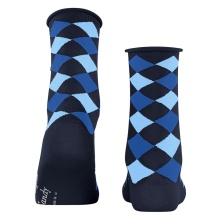Burlington Daily Sock Sandy (Cotton, Argyle Pattern) navy blue Ladies - 1 Pair