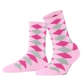 Burlington Daily Sock Sandy (Cotton, Argyle Pattern) pink Ladies - 1 Pair