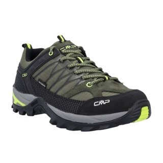 CMP Rigel Low WP Hiking Shoes (Trekking, waterproof) dark green/black/fluorescent yellow Men's