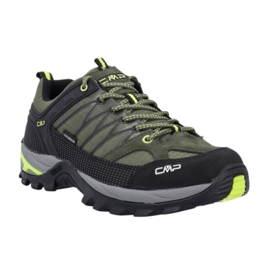 CMP Rigel Low WP Hiking Shoes (Trekking, waterproof) dark green/black/fluorescent yellow Men's