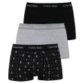 Calvin Klein Underwear Low Rise Trunk Boxers (Cotton) Multicoloured Grey/Black Men's - 3 Pack