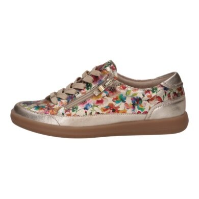 Caprice Sneaker 23759 (leather, with side zip) gold/flower ladies