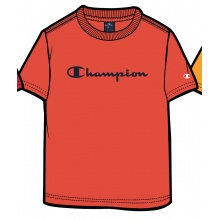 Champion Tshirt (Cotton) Big Logo Print Fire Red Boys