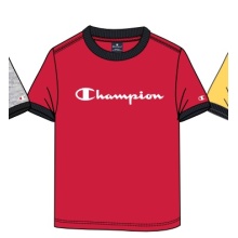 Champion Leisure T-shirt (Cotton) Crew Ringer with Logo Script 2023 Red Boys