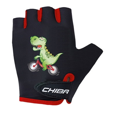 Chiba Bicycle Gloves Cool Dinosaur Black Children - 1 Pair