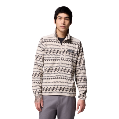 Columbia Fleece Pullover Sweater Weather Printed Half Zip II (with Chest Pocket) beige Men's