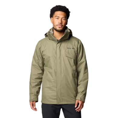 Columbia Winter Hiking Jacket Bugaboo III 3-in-1 Fleece Interchange (Omni-Heat Thermo System, waterproof) olive green men's