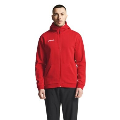 Craft Hooded Sweatshirt Community 2.0 Logo Full Zip Hoodie (Cotton/Polyester) red Men
