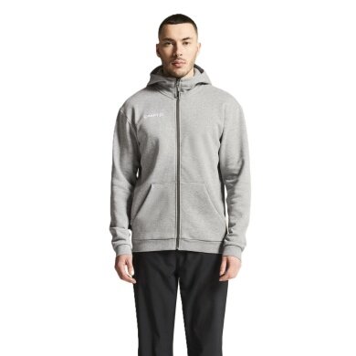 Craft Hooded Sweatshirt Community 2.0 Logo Full Zip Hoodie (Cotton/Polyester) Grey Men