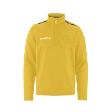 Craft Sport Long Sleeve Shirt Squad Go Halfzip (Stand-up Collar, 100% Recycled Polyester) Yellow Kids