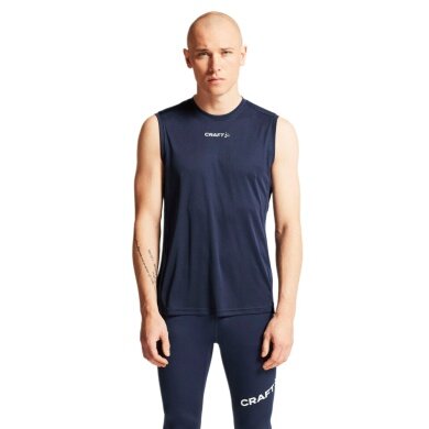 Craft Sport Tank Rush 2.0 Sleeveless Singlet (100% recycled Polyester) navy blue Men's