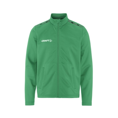 Craft Sport Training Jacket Squad Go Full Zip (Side Pockets with Zip) Green Kids
