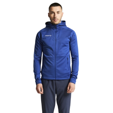 Craft Evolve 2.0 Brushed Hood Training Jacket (durable, moisture-wicking) cobalt blue men's